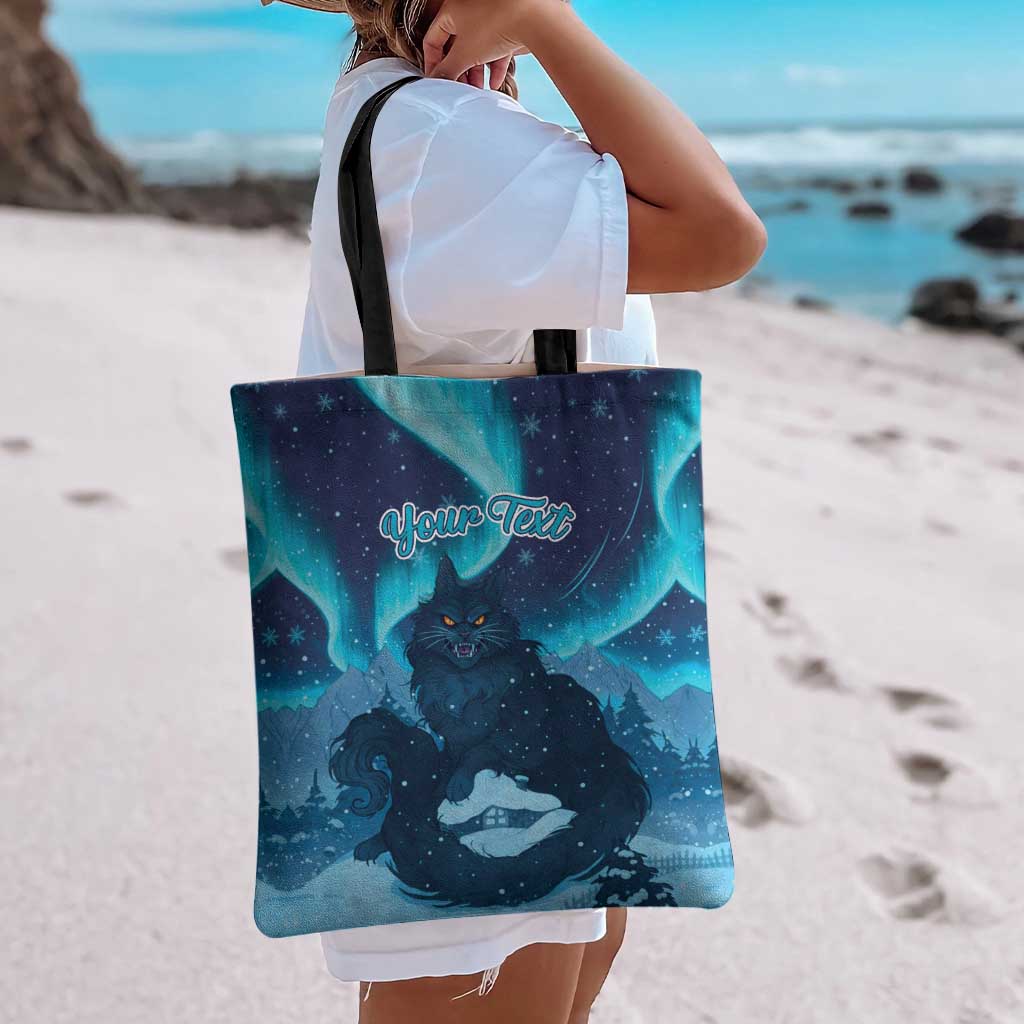 Yule Be Eaten Personalized Tote Bag Christmas Cat Jolakotturinn Icelandic - Wonder Print Shop