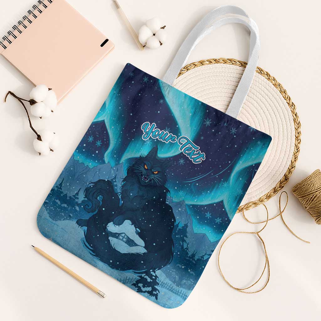 Yule Be Eaten Personalized Tote Bag Christmas Cat Jolakotturinn Icelandic - Wonder Print Shop