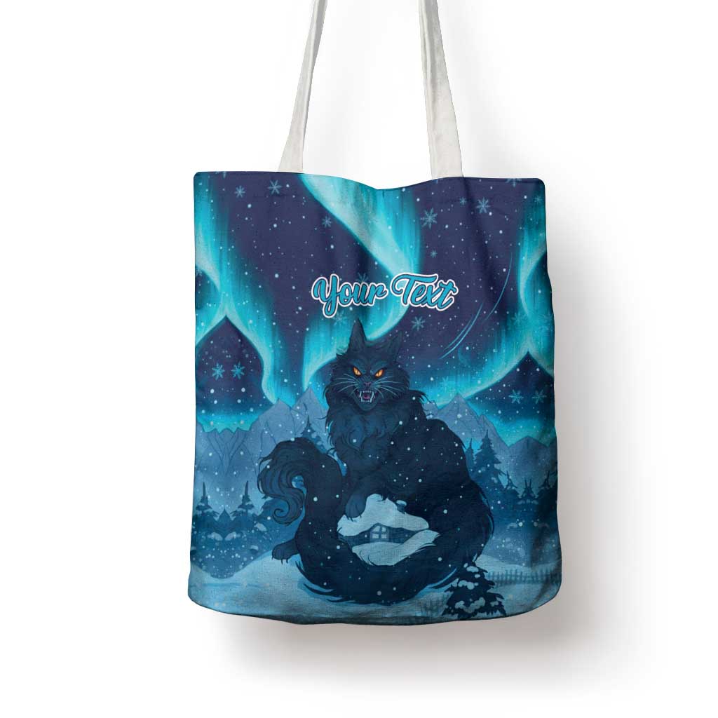 Yule Be Eaten Personalized Tote Bag Christmas Cat Jolakotturinn Icelandic - Wonder Print Shop