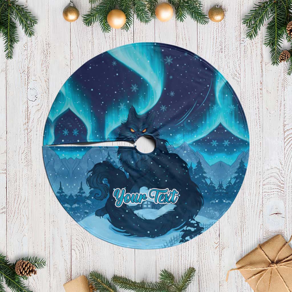 Yule Be Eaten Personalized Tree Skirt Christmas Cat Jolakotturinn Icelandic - Wonder Print Shop