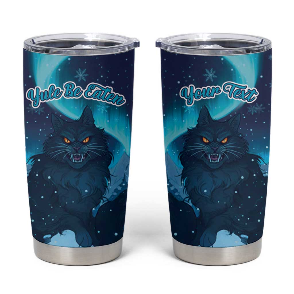 Yule Be Eaten Personalized Tumbler Cup Christmas Cat Jolakotturinn Icelandic - Wonder Print Shop