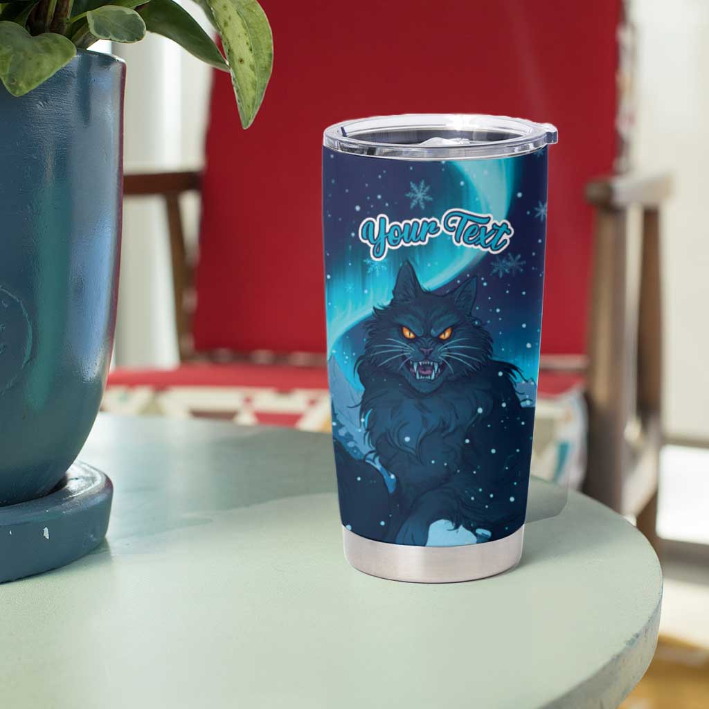Yule Be Eaten Personalized Tumbler Cup Christmas Cat Jolakotturinn Icelandic - Wonder Print Shop