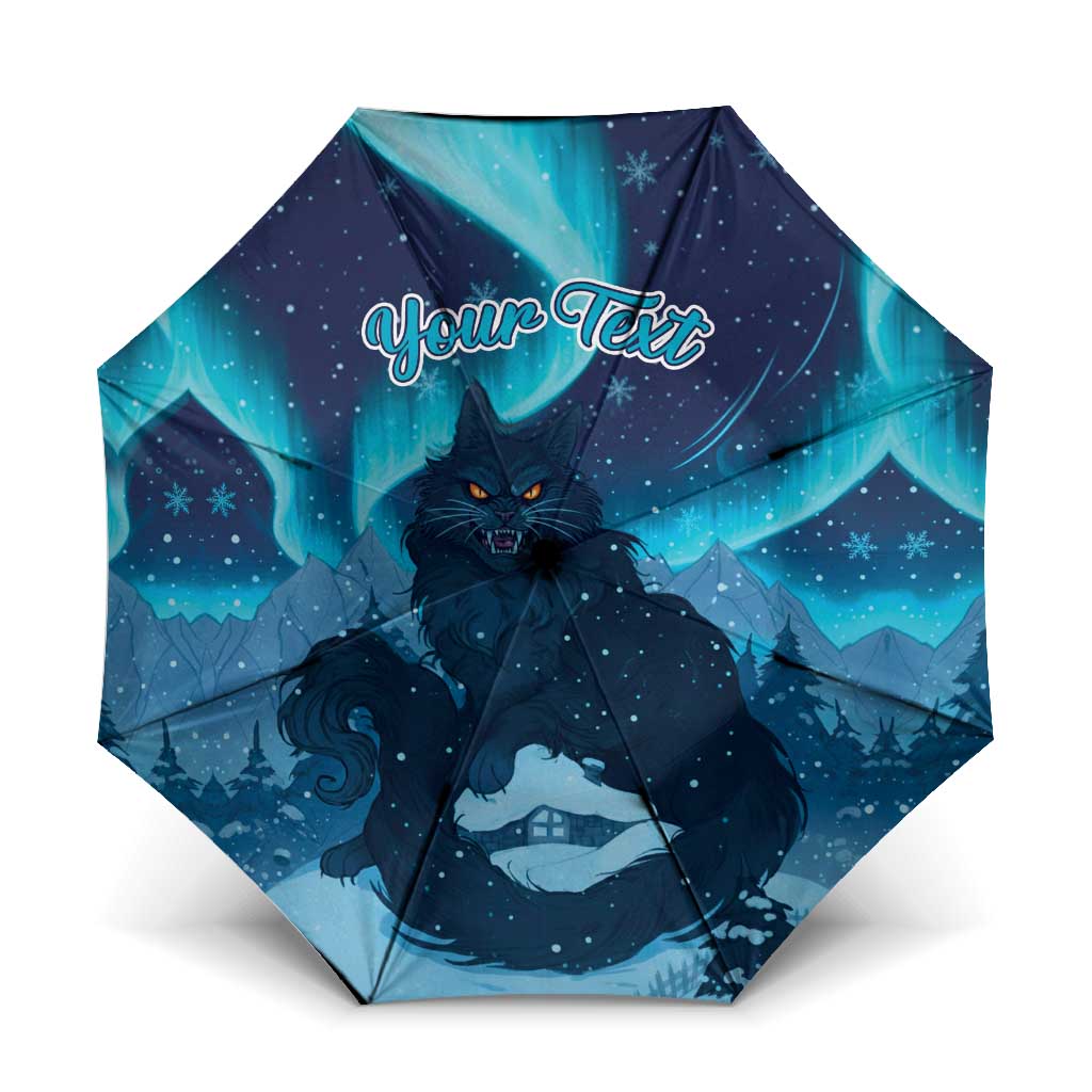 Yule Be Eaten Personalized Umbrella Christmas Cat Jolakotturinn Icelandic - Wonder Print Shop