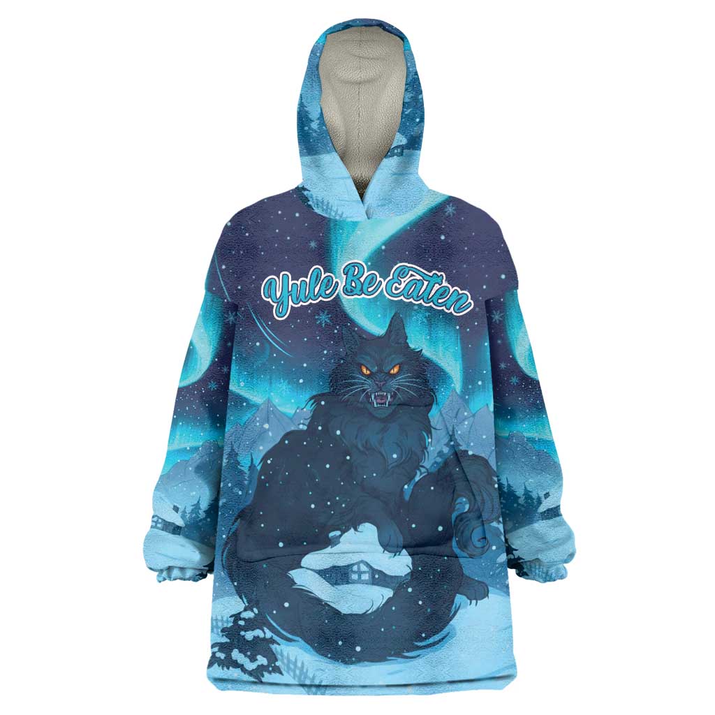 Yule Be Eaten Personalized Wearable Blanket Hoodie Christmas Cat Jolakotturinn Icelandic - Wonder Print Shop