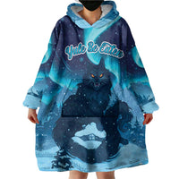 Yule Be Eaten Personalized Wearable Blanket Hoodie Christmas Cat Jolakotturinn Icelandic - Wonder Print Shop