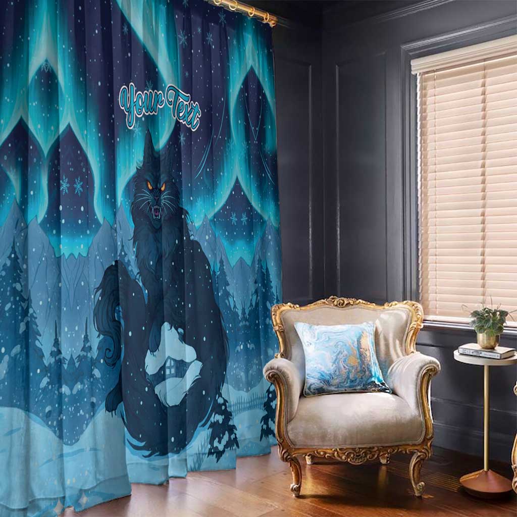 Yule Be Eaten Personalized Window Curtain Christmas Cat Jolakotturinn Icelandic - Wonder Print Shop
