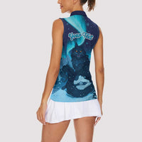 Yule Be Eaten Personalized Women Sleeveless Polo Shirt Christmas Cat Jolakotturinn Icelandic - Wonder Print Shop