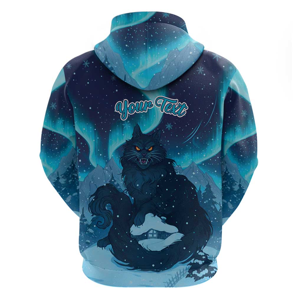 Yule Be Eaten Personalized Zip Hoodie Christmas Cat Jolakotturinn Icelandic - Wonder Print Shop