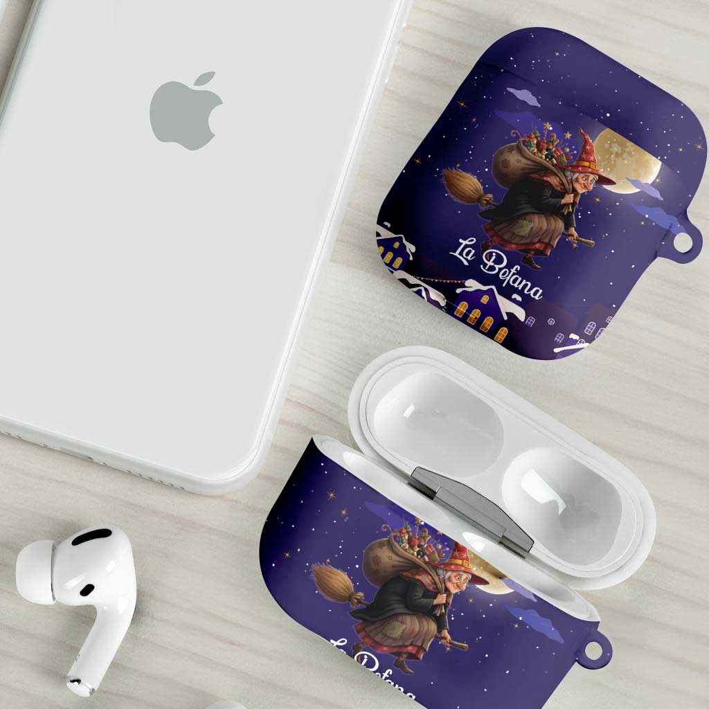 Italy Christmas AirPods Case La Befana Flying Over Winter Night - Wonder Print Shop