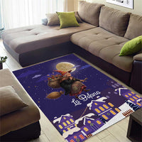 Italy Christmas Area Rug La Befana Flying Over Winter Night - Wonder Print Shop