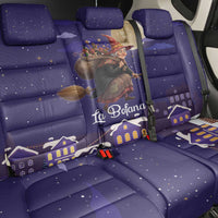 Italy Christmas Back Car Seat Cover La Befana Flying Over Winter Night - Wonder Print Shop