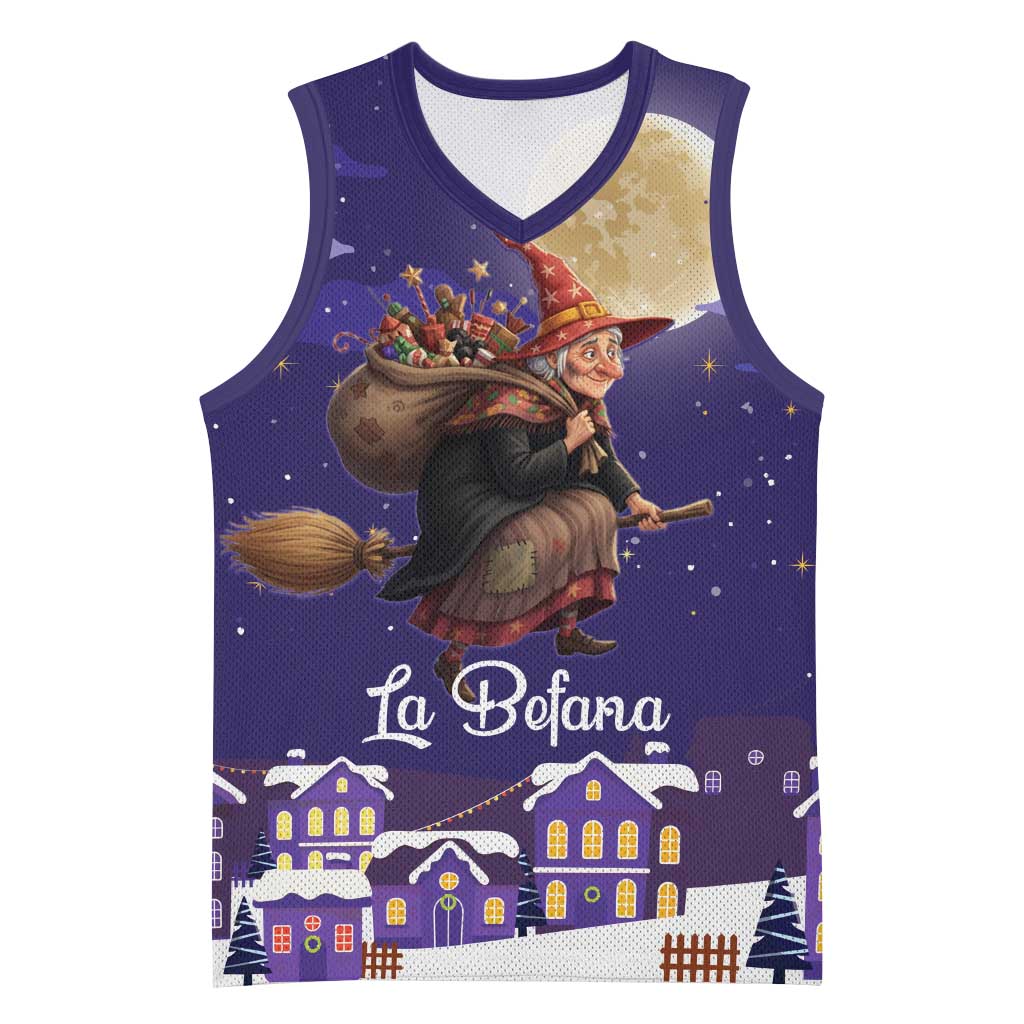Italy Christmas Basketball Jersey La Befana Flying Over Winter Night - Wonder Print Shop