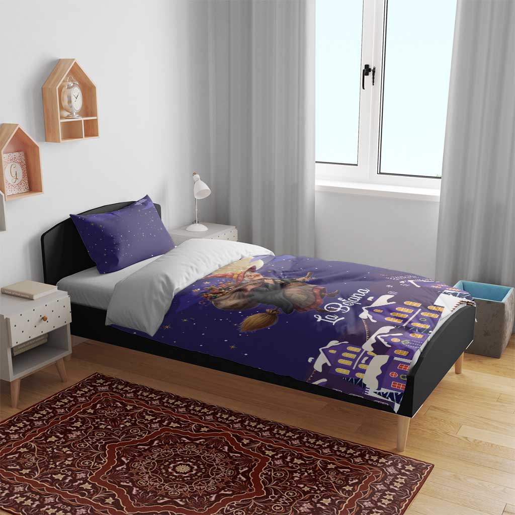 Italy Christmas Bedding Set La Befana Flying Over Winter Night - Wonder Print Shop