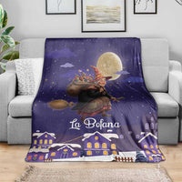 Italy Christmas Blanket La Befana Flying Over Winter Night - Wonder Print Shop