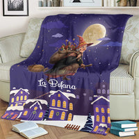 Italy Christmas Blanket La Befana Flying Over Winter Night - Wonder Print Shop