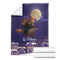 Italy Christmas Blanket La Befana Flying Over Winter Night - Wonder Print Shop