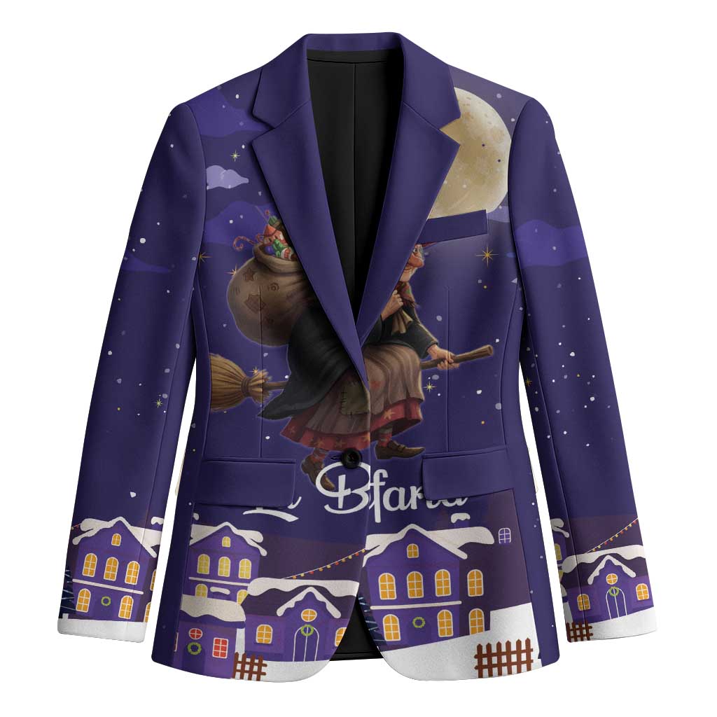 Italy Christmas Blazer La Befana Flying Over Winter Night - Wonder Print Shop