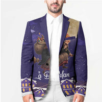 Italy Christmas Blazer La Befana Flying Over Winter Night - Wonder Print Shop