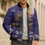 Italy Christmas Bomber Puffer Jacket La Befana Flying Over Winter Night - Wonder Print Shop