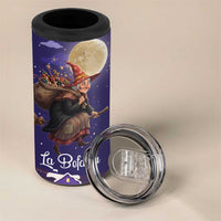Italy Christmas 4 in 1 Can Cooler Tumbler La Befana Flying Over Winter Night - Wonder Print Shop