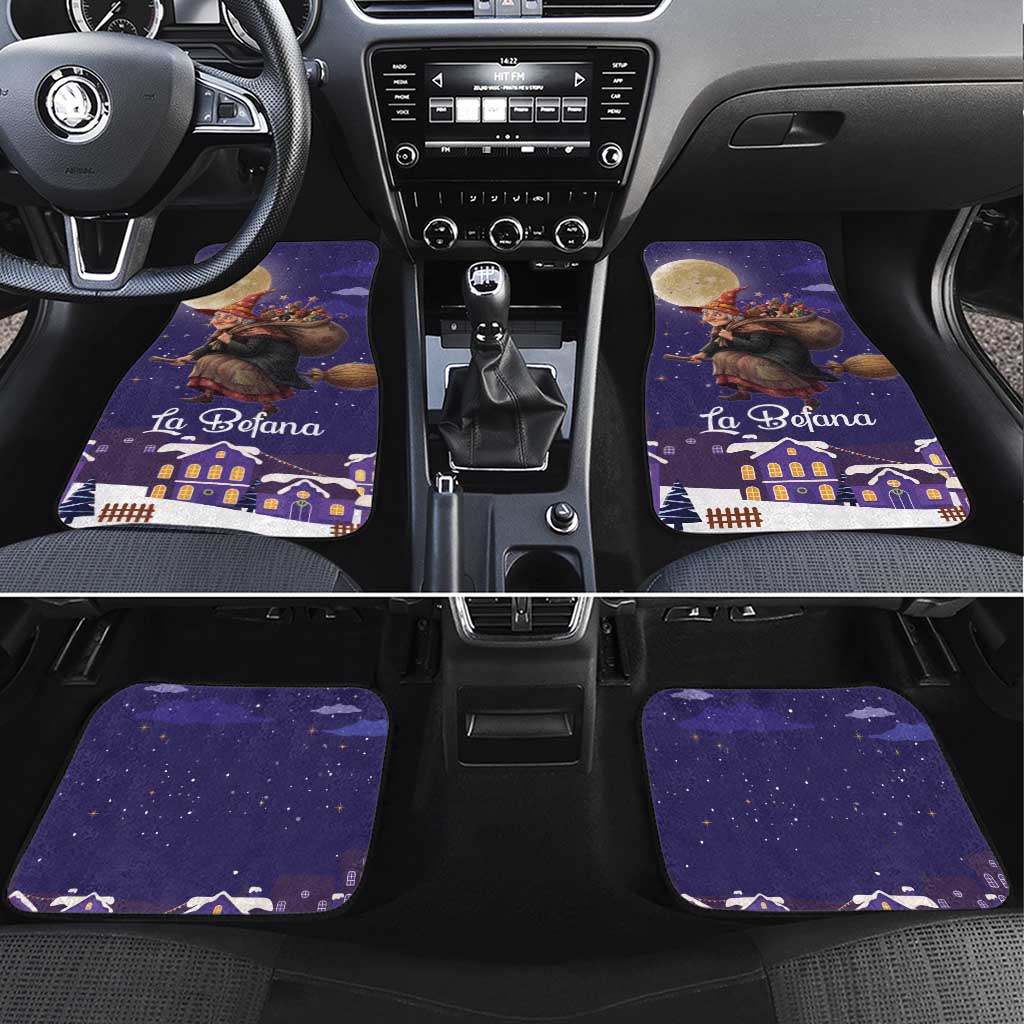 Italy Christmas Car Mats La Befana Flying Over Winter Night - Wonder Print Shop