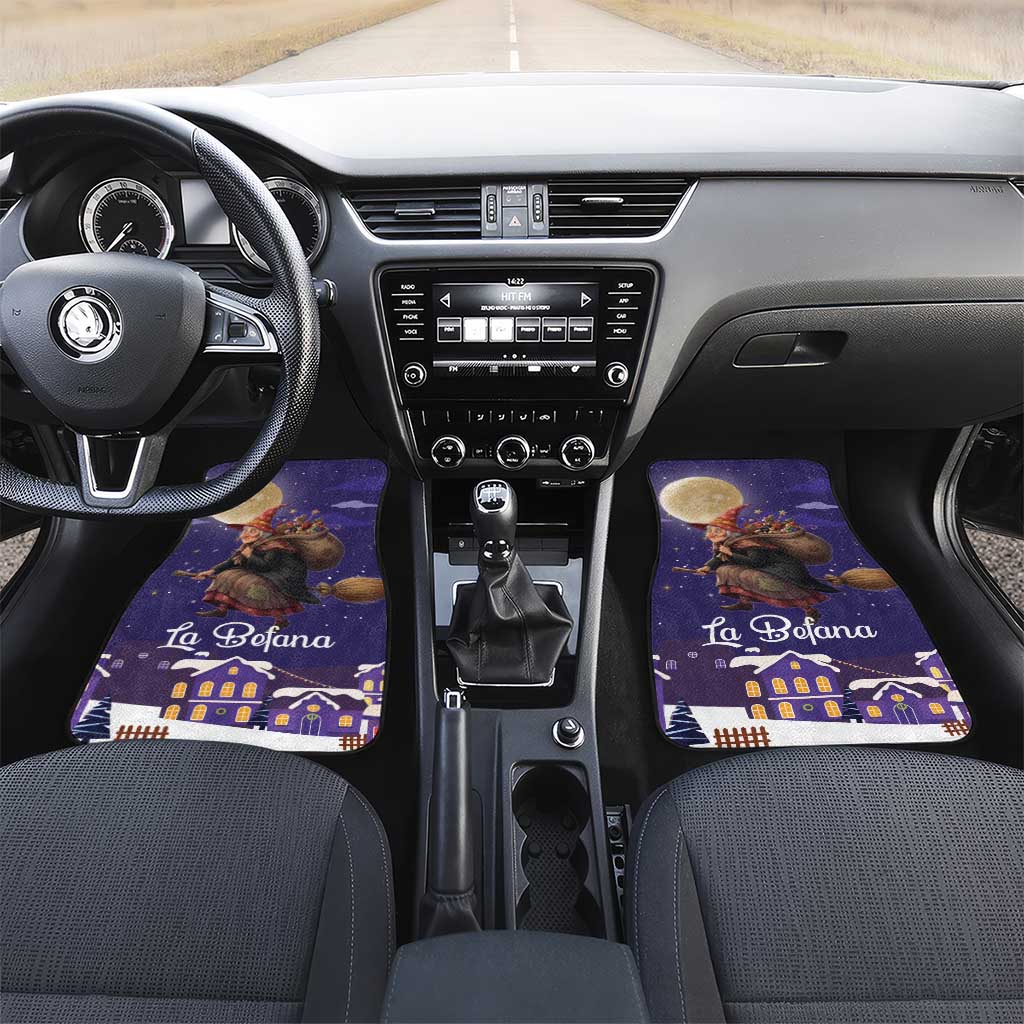 Italy Christmas Car Mats La Befana Flying Over Winter Night - Wonder Print Shop