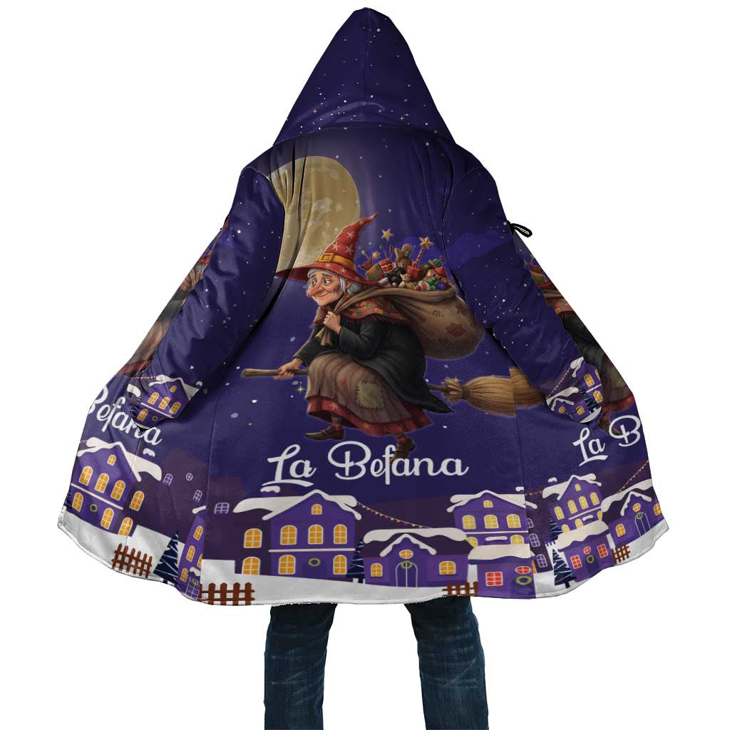 Italy Christmas Cloak La Befana Flying Over Winter Night - Wonder Print Shop