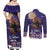 Italy Christmas Couples Matching Off Shoulder Maxi Dress and Long Sleeve Button Shirt La Befana Flying Over Winter Night - Wonder Print Shop