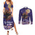 Italy Christmas Couples Matching Summer Maxi Dress and Long Sleeve Button Shirt La Befana Flying Over Winter Night - Wonder Print Shop