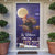 Italy Christmas Door Cover La Befana Flying Over Winter Night - Wonder Print Shop