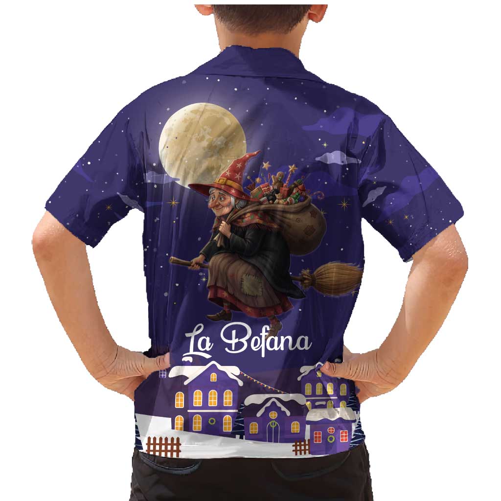 Italy Christmas Family Matching Mermaid Dress and Hawaiian Shirt La Befana Flying Over Winter Night - Wonder Print Shop