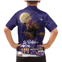 Italy Christmas Family Matching Mermaid Dress and Hawaiian Shirt La Befana Flying Over Winter Night - Wonder Print Shop