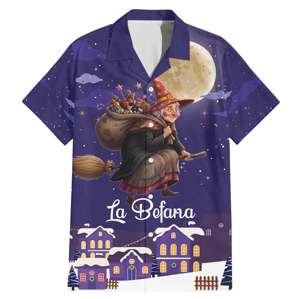 Italy Christmas Family Matching Mermaid Dress and Hawaiian Shirt La Befana Flying Over Winter Night - Wonder Print Shop