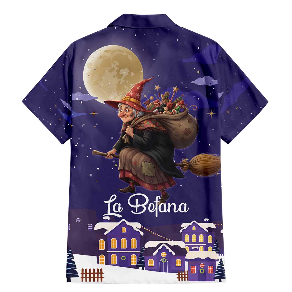 Italy Christmas Family Matching Mermaid Dress and Hawaiian Shirt La Befana Flying Over Winter Night - Wonder Print Shop