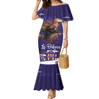 Italy Christmas Family Matching Mermaid Dress and Hawaiian Shirt La Befana Flying Over Winter Night - Wonder Print Shop