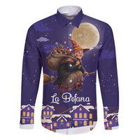 Italy Christmas Family Matching Off Shoulder Maxi Dress and Hawaiian Shirt La Befana Flying Over Winter Night - Wonder Print Shop