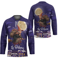 Italy Christmas Hockey Jersey La Befana Flying Over Winter Night - Wonder Print Shop