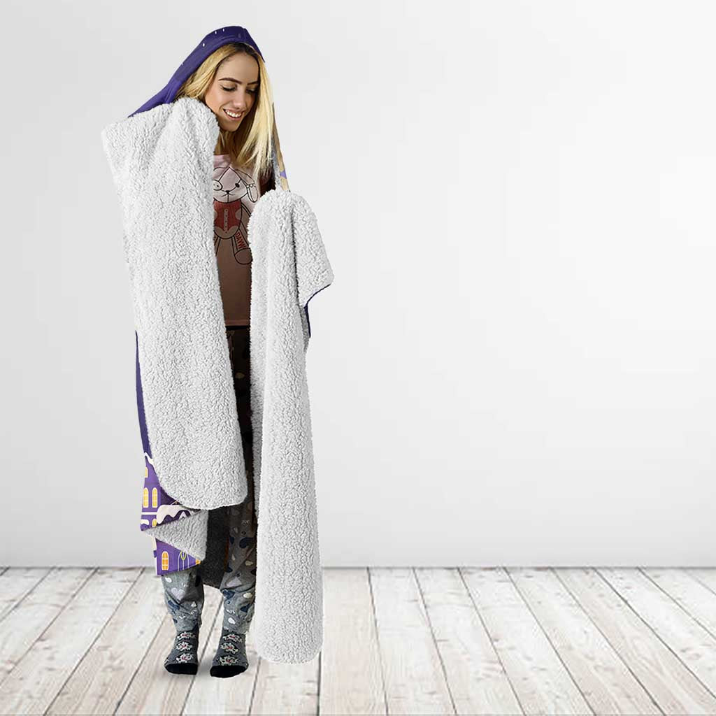 Italy Christmas Hooded Blanket La Befana Flying Over Winter Night - Wonder Print Shop