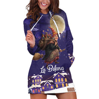 Italy Christmas Hoodie Dress La Befana Flying Over Winter Night - Wonder Print Shop