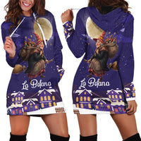 Italy Christmas Hoodie Dress La Befana Flying Over Winter Night - Wonder Print Shop
