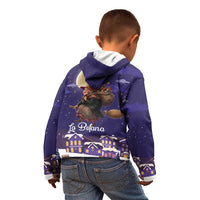 Italy Christmas Kid Hoodie La Befana Flying Over Winter Night - Wonder Print Shop