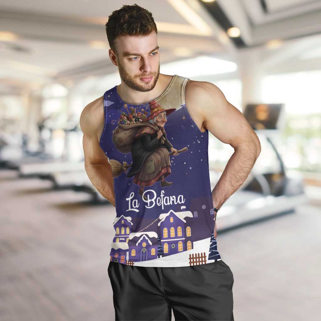 Italy Christmas Men Tank Top La Befana Flying Over Winter Night - Wonder Print Shop