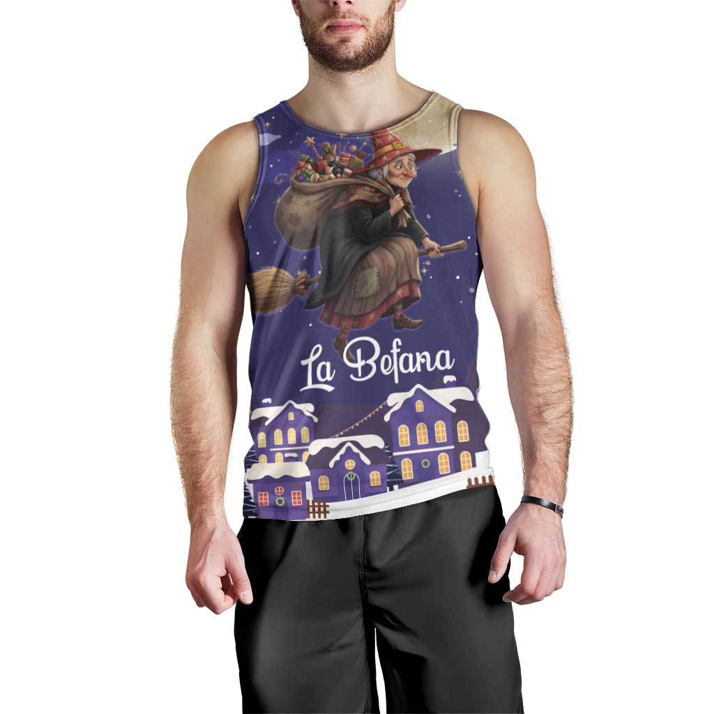 Italy Christmas Men Tank Top La Befana Flying Over Winter Night - Wonder Print Shop