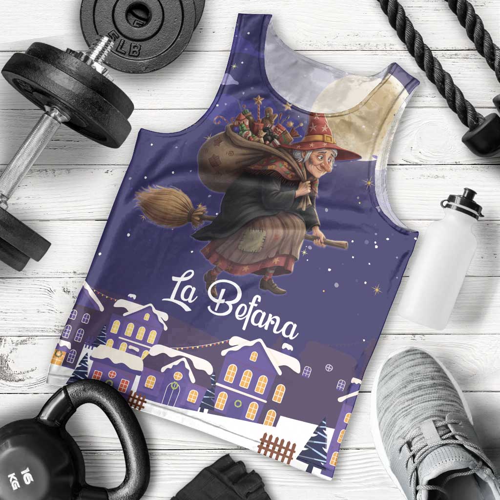 Italy Christmas Men Tank Top La Befana Flying Over Winter Night - Wonder Print Shop