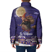 Italy Christmas Padded Jacket La Befana Flying Over Winter Night - Wonder Print Shop