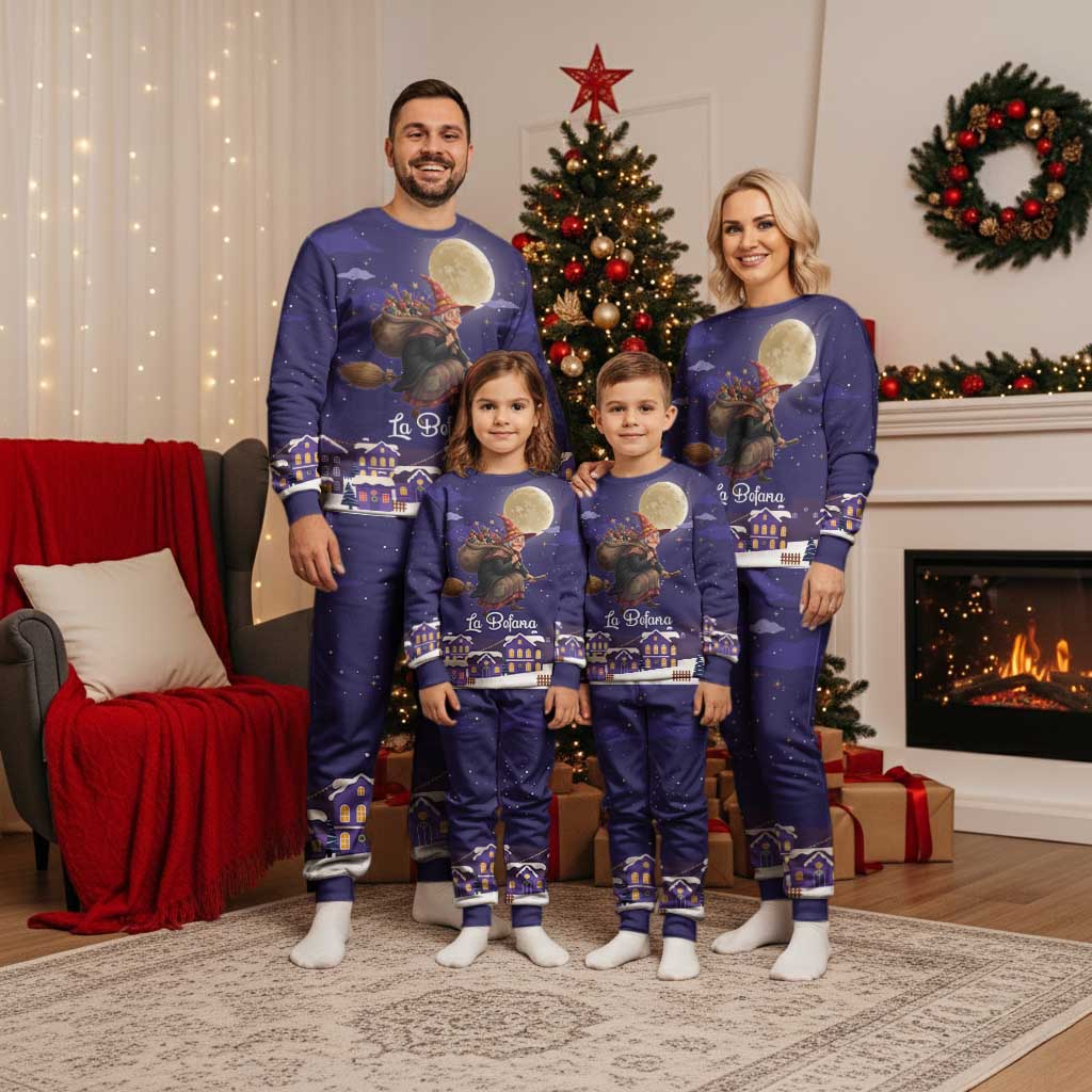 Italy Christmas Pajama Set La Befana Flying Over Winter Night - Wonder Print Shop