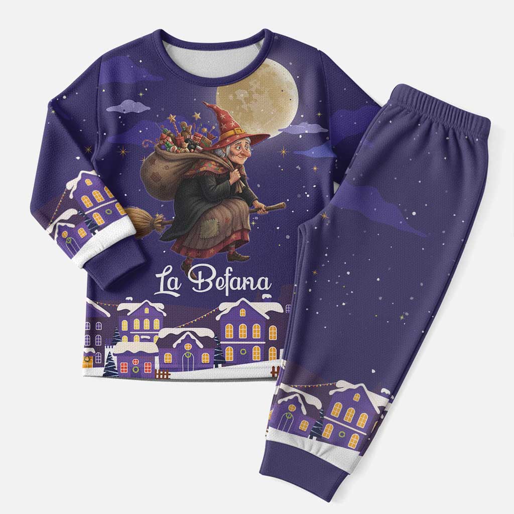 Italy Christmas Pajama Set La Befana Flying Over Winter Night - Wonder Print Shop
