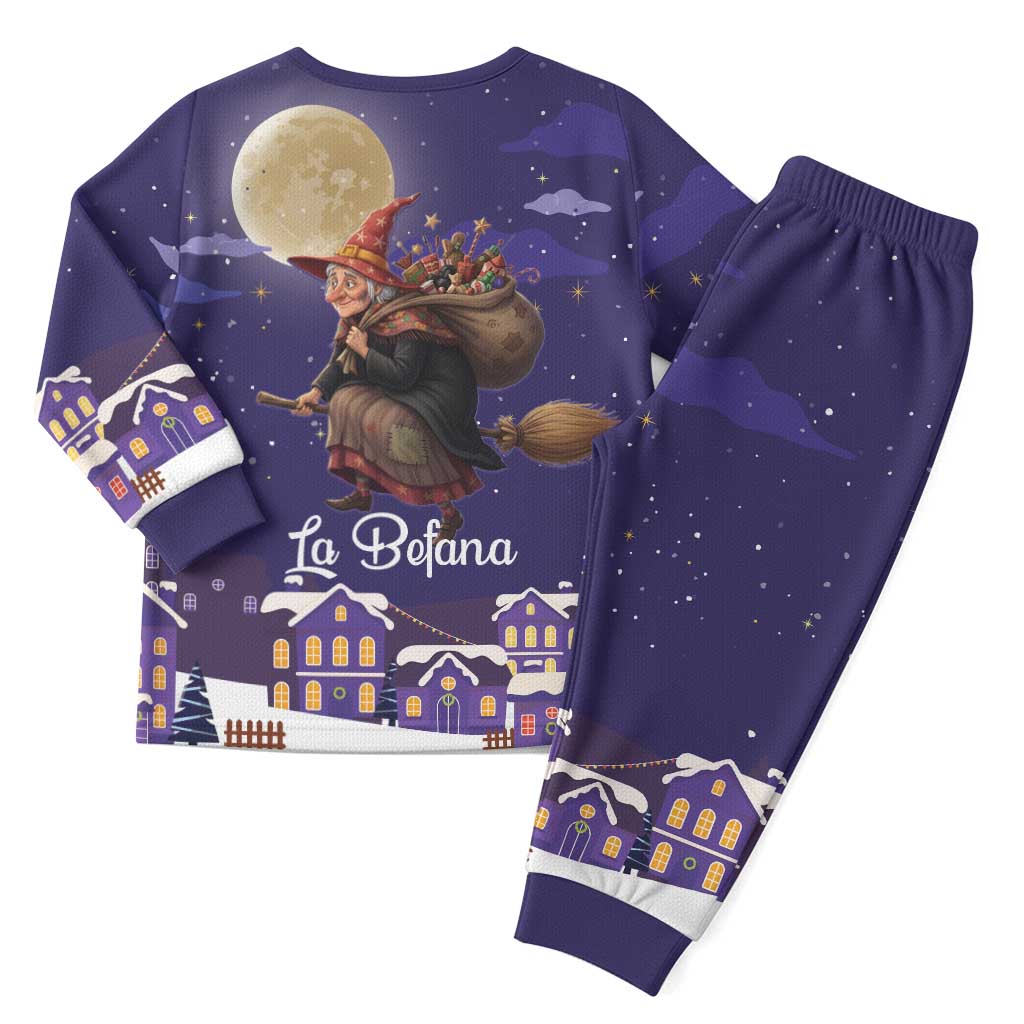 Italy Christmas Pajama Set La Befana Flying Over Winter Night - Wonder Print Shop