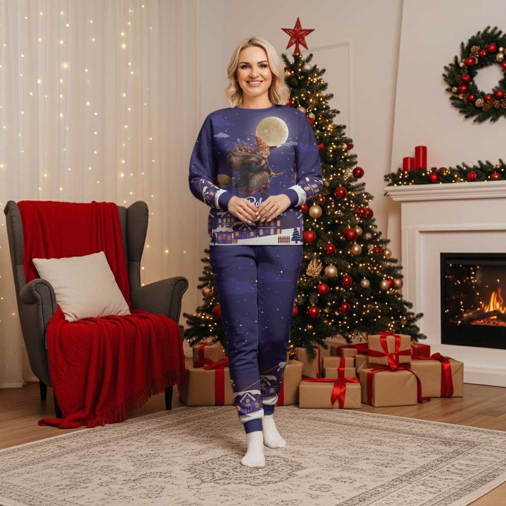 Italy Christmas Pajama Set La Befana Flying Over Winter Night - Wonder Print Shop