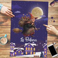 Italy Christmas Puzzle La Befana Flying Over Winter Night - Wonder Print Shop